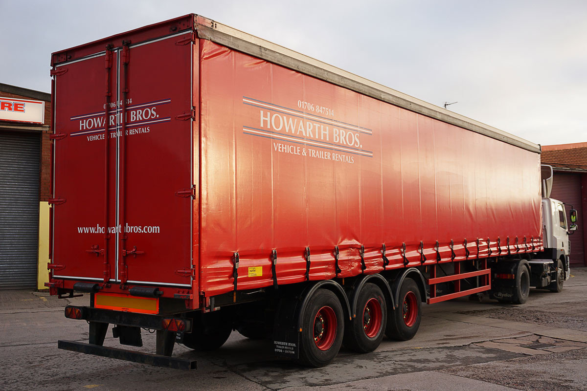 Curtain Side Trailer Rental Manchester Rear View